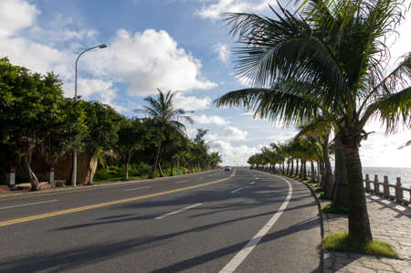 Scenery of road at seaside, Zhuhaiの写真素材