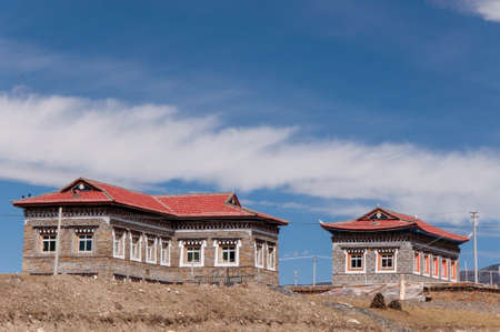 Tibetan styled housesのeditorial素材