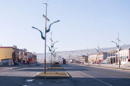 Rural town of Qinghai Lake Townshipのeditorial素材