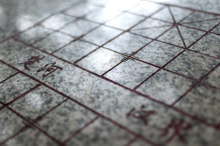 Closeup of traditional Chinese chess gameの写真素材