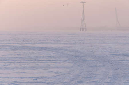 Snow cover the groundの写真素材