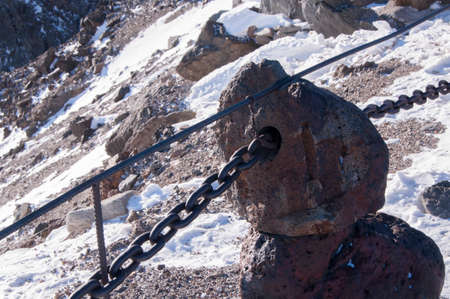 Snow cover the mountainの写真素材