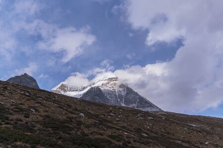 Mountain under the sky