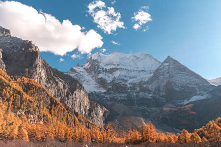 Mountains against the skyの写真素材