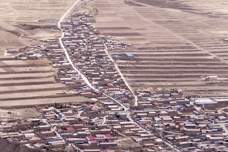 Panoramic view of residential areasの写真素材