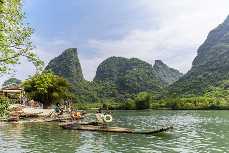 Guangxi Guilin and Yangshuo landscapeのeditorial素材