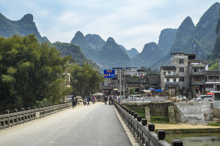 Guangxi Guilin Yang wind lightのeditorial素材