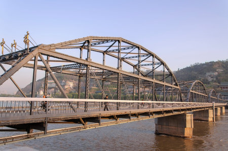 Gansu Lanzhou Zhongshan bridge scenery