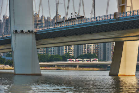Guangzhou Guangdong bridge sceneryのeditorial素材