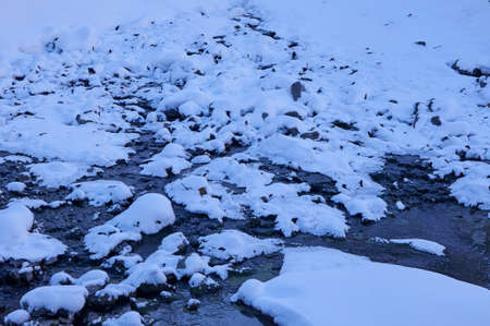 Closeup of snowの写真素材