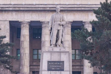 Figurine in front of buildingのeditorial素材