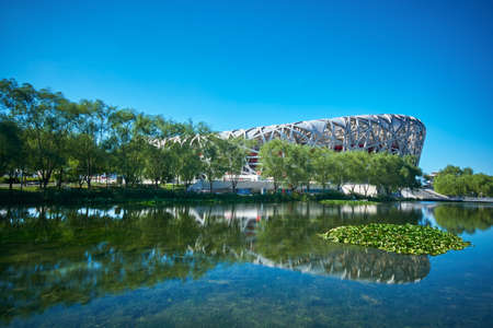 Building reflaction in the waterのeditorial素材