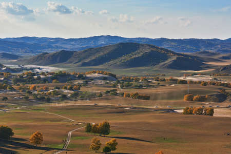 Grassland scenery on the dam