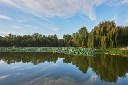 Landscape scenery view of a lake in China
