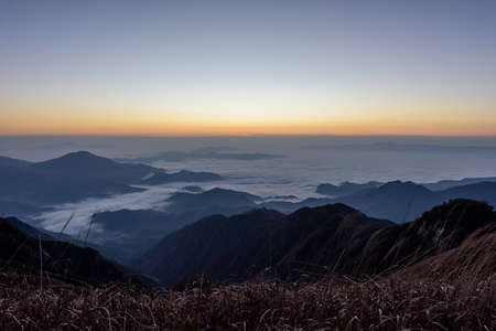 Clouds in mountainの写真素材