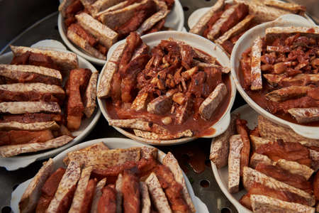 Yam with meat dishの写真素材