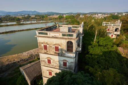 Guangdong Jiangmen Kaiping Diaolou sceneryのeditorial素材