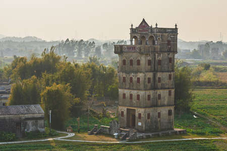 Guangdong Jiangmen Kaiping Diaolou sceneryのeditorial素材