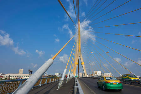 Cars traveling on a bridge in Thailandのeditorial素材