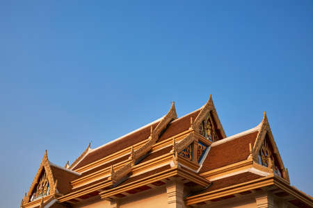 Exterior view of a temple in Thailandの写真素材