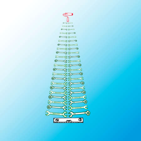 Vector image of Christmas tree tools scetchのイラスト素材