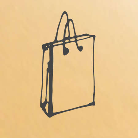 Vector image of paper bag scetch packingのイラスト素材