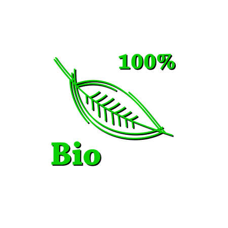 Natural product, organic label. Eco product,  green leaf labelのイラスト素材