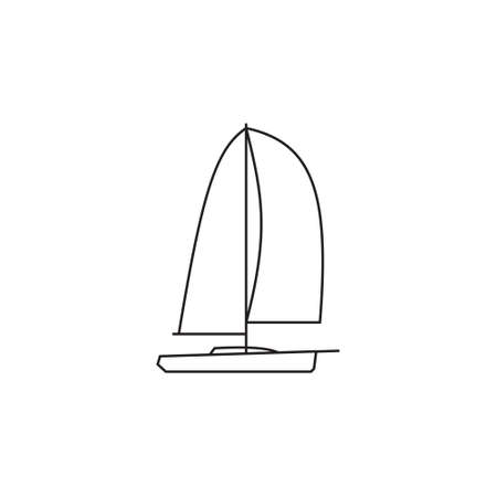 Sailing ships icon. Sailing  boat in line style.のイラスト素材