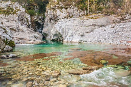 autumn riverの写真素材