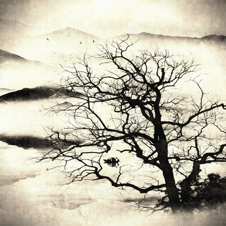 artistic conception ink landscapeの写真素材