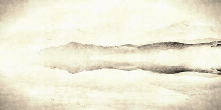 artistic conception landscape paintingの写真素材