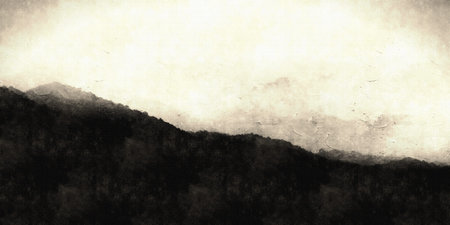 artistic conception ink mountainの写真素材