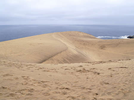 Coastal desert landscape with seaの写真素材