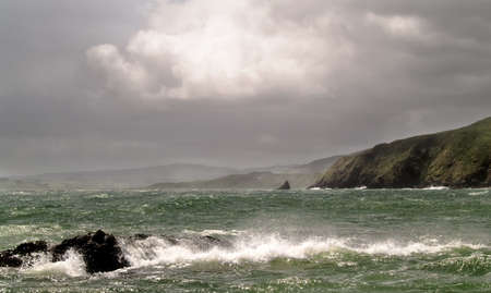 Stormy day at the seacoastの写真素材