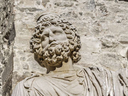 Roman Theater ruins in Merida, capital of Extremadura region in Spain の写真素材