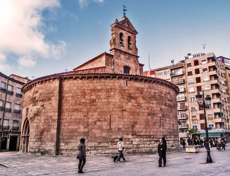 Salamanca, December 2012. Medieval San Marcos church. Romanesque style from Xi or XII century. Round floor of 22 meters diameter.  City of Castilla and Leon region. 150,000 population. UNESCO World Heritage Site since 1988.のeditorial素材