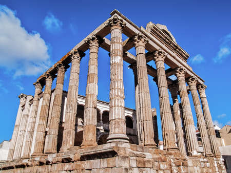Diana Roman Temple in homage of Emperor Augusto in Merida,  in Spain  の写真素材