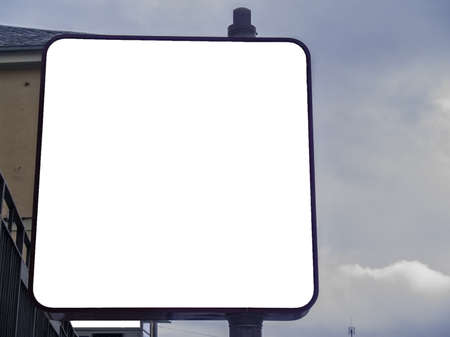 Billboard for advertising on the street in blank, copy space  Clouds on backgroundの写真素材