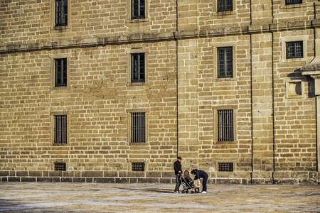 El Escorial, November 2012. Royal Seat and Monastery of San Lorenzo de El Escorial, residence of some kings of Spain and Spanish Royal Site. Architect Juan Bautista de Toledo in 1563 - 1584 under Felipe II kingdom in Renaissance style. UNESCO World Heritaのeditorial素材