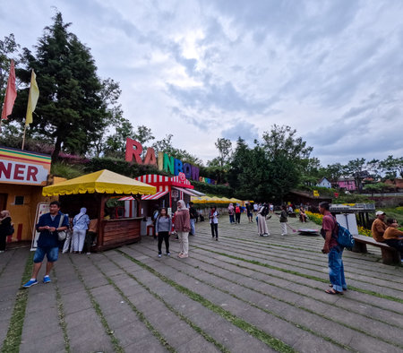 Photo of a mini electric car for rent at the kids arena attraction area, part of the Lembang...