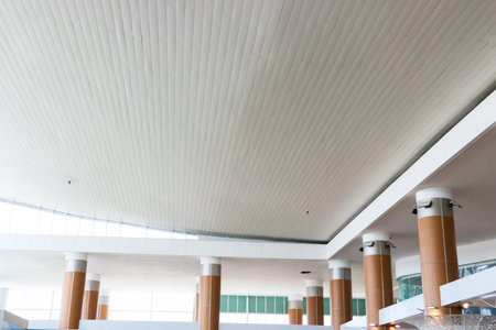 Modern airport terminal interior featuring minimalist architecture and contemporary local heritage...