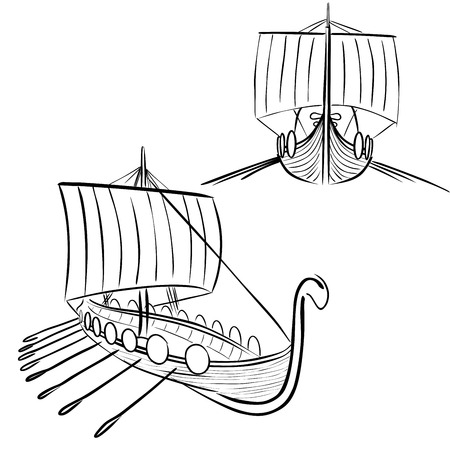 Viking boat のイラスト素材