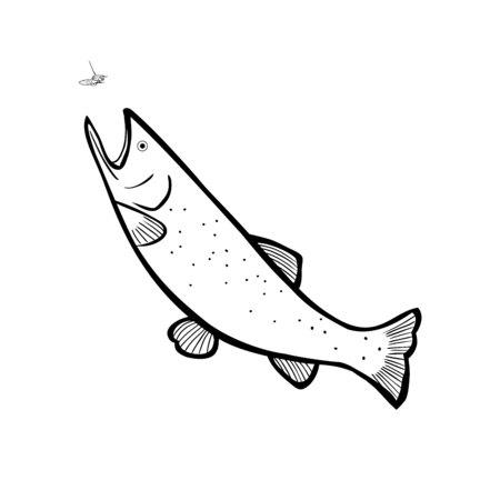 Fish hunts  flyのイラスト素材