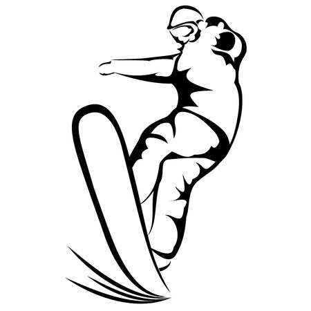 Snowboarder sketchのイラスト素材