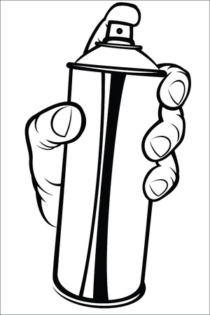Hand Holding Spray Paintのイラスト素材