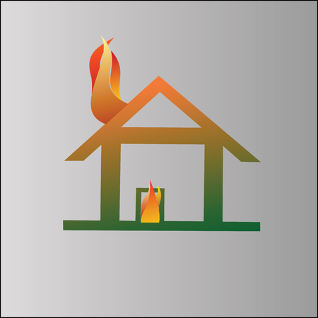 Burning house symbolのイラスト素材
