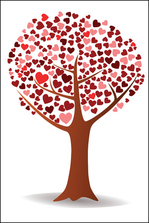 Tree with heartsのイラスト素材