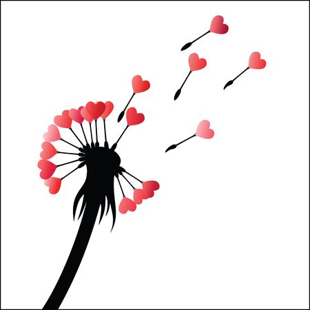 Dandelion seeds heartのイラスト素材