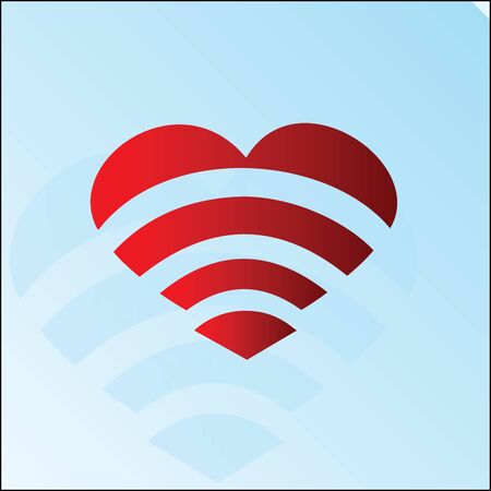 Heart Wi-Fi symbolのイラスト素材