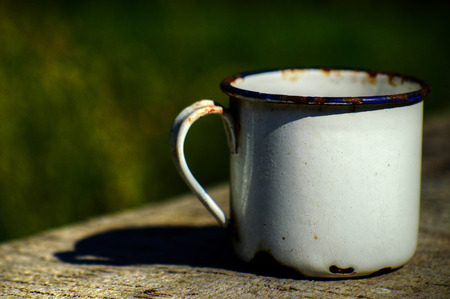 Old enameled mugの写真素材